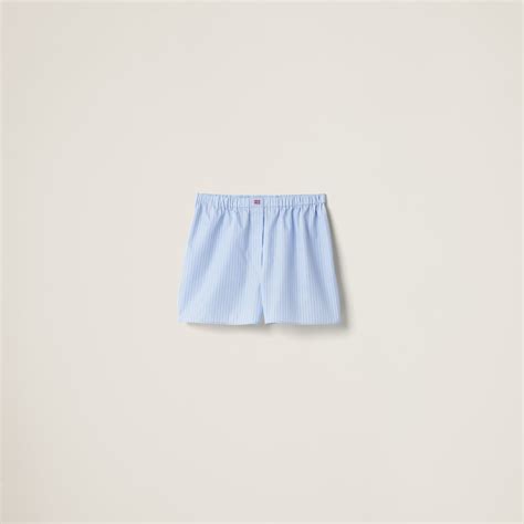 Sky Blue/white Striped Cotton Boxer Shorts 